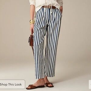 J.Crew Wide Leg Essential Pant in Sailor Stripe